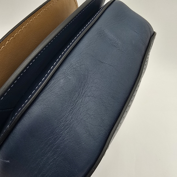 Coach Glovetanned Leather Saddle Bag, Denim Blue - Picture 16 of 16